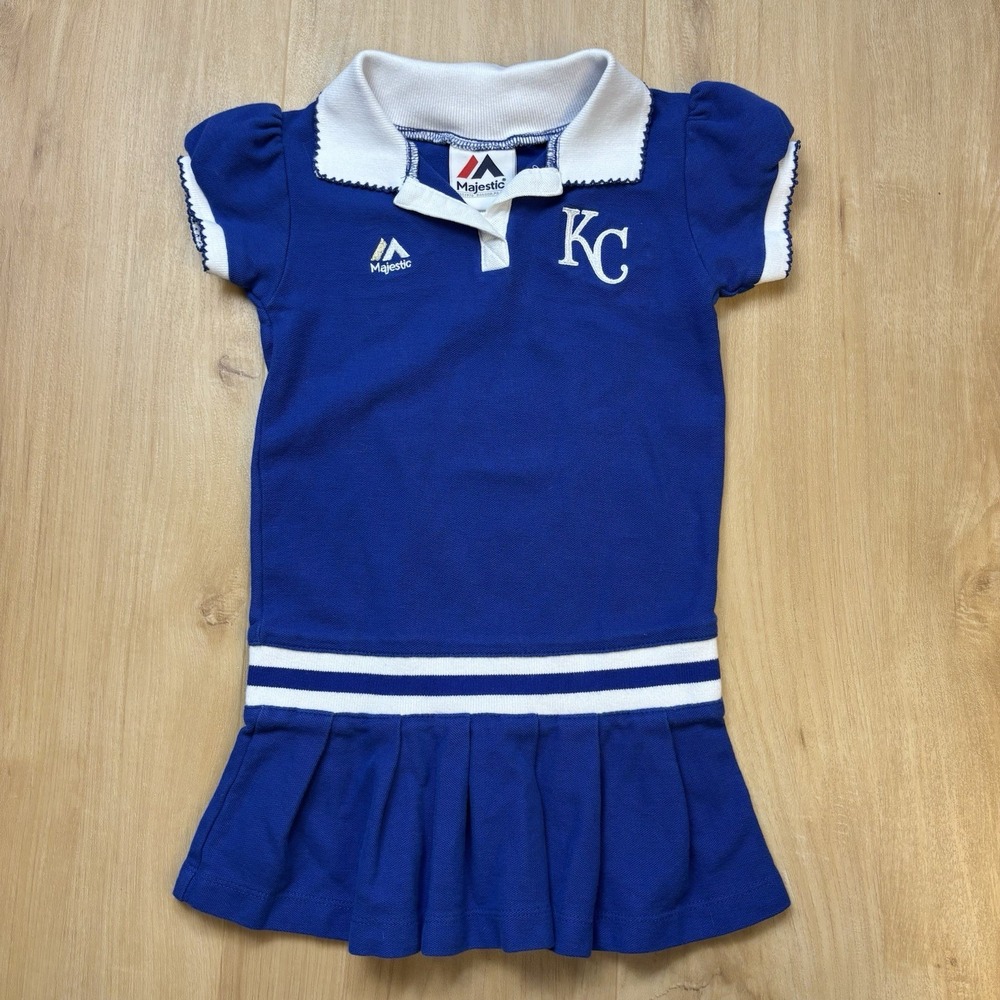 Kansas City Royals Girls 4T Dress Majestic Preppy Collar